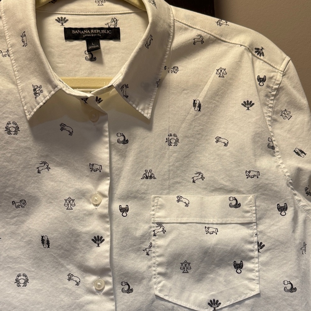 Banana Republic Women's Quinn Boy Fit Button Down Shirt Size L Very Good Con - Picture 10 of 10